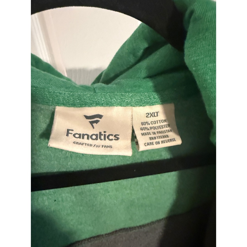 Men's Fanatics Boston Celtics‎ 2XLT Full Zip Hoodie Green and Charcoal NBA - Picture 6 of 10